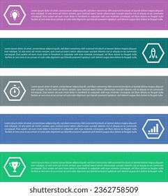 Einfache Infografik mit 6 Optionen. Vektorvorlage für