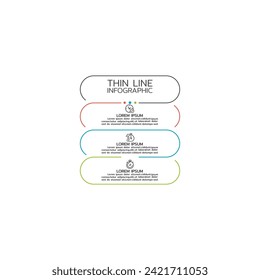 Thin line infographic template with 3 option and icons. use for business presentation.