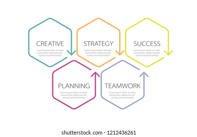 Thin line infographic template with 5 steps. Modern business concept infographics with options for brochure, diagram, workflow, timeline. Vector EPS 10