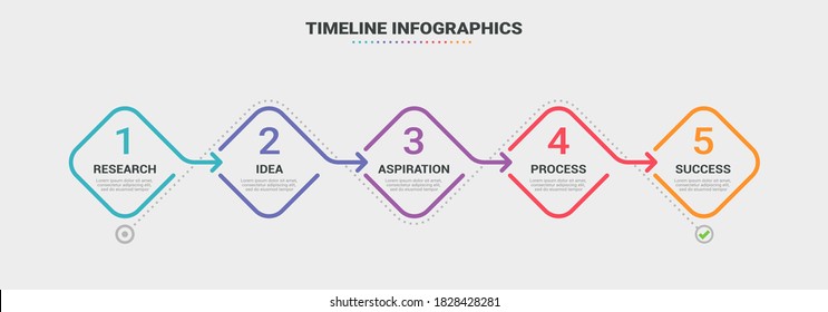 Infografische Vorlage mit 5 Schritten. Moderne Business Concept-Infografiken mit Optionen für Broschüre, Diagramm, Workflow, Zeitleiste. Vektor EPS10