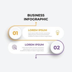 Thin Line Infographic Template, Business Concept With 2 Options, Step Or Process