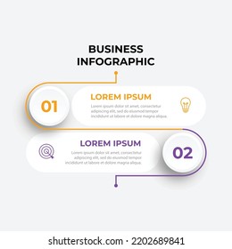 Thin line infographic template, business concept with 2 options, step or process