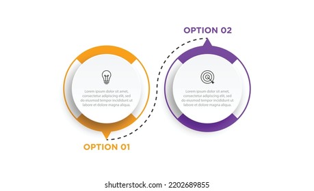 Thin line infographic template, business concept with 2 options, step or process