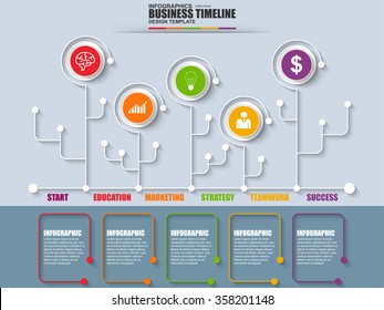 Thin line infographic vector design template. Can be used for workflow processes, banner, diagram, number options, timeline, work plan, web design.