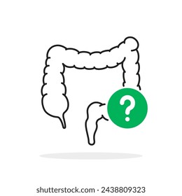 thin line intestinal tract icon for research. concept of digestive microbiology sign for clinical examination and patient diagnostic. simple abstract flat web art outline element for graphic design