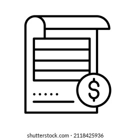 thin line invoice service icon vector