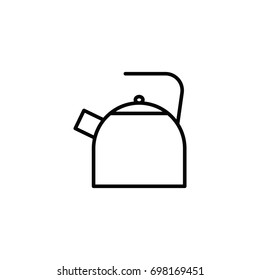 thin line kettle icon black on white background