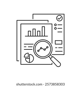 thin line key performance indicator icon. lineart trend modern stroke logotype graphic art design infographic element isolated on white background. concept of improved sales figures and monitoring