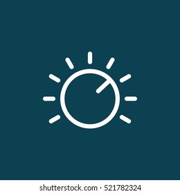 thin line knob icon on blue background