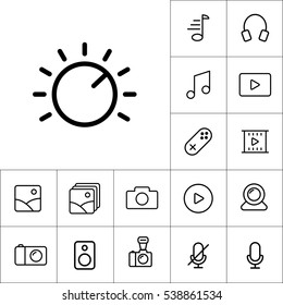 thin line knob icon on white background, multimedia icons set