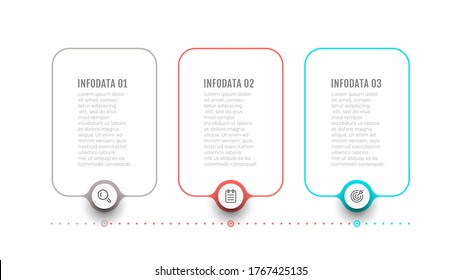 Thin line label design elements for infographic. Business concept with 3 options or steps. Can be used for workflow layout, flow chart, web design.