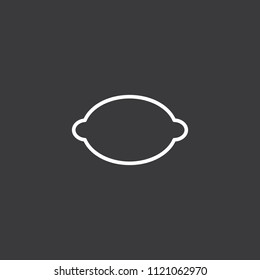 thin line lemon icon on dark background