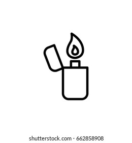 thin line lighter icon on white background