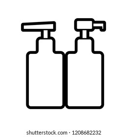 Thin line lotion bottle icon