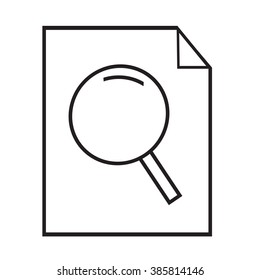 Thin line magnifier document icon Illustration design