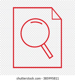 Thin line magnifier document icon Illustration design