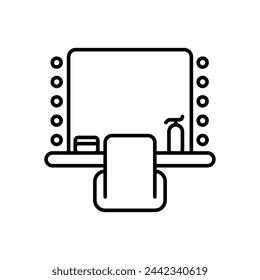 Icono de vector de sala de maquillaje