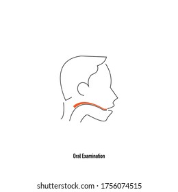 Thin line man with sore throat on white background. Throat ache vector. COVID-19 symptoms. Minimalist medical icons. Simple health care symbols. Patient in pain.