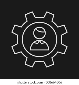 Thin Line Management Web Icon