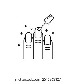 thin line manicured nails icon for beauty studio. simple linear style trend modern lineart logotype graphic art design isolated on white. concept of cuticle care pictogram or beauty parlor badge