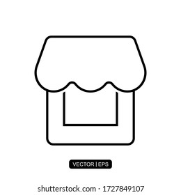 Thin line Market icon vector illustration logo template for many purpose. Isolated on white background.