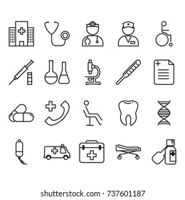 Thin line medical icon set
