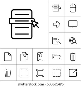thin line menu scrolling icon on white background, web icons set