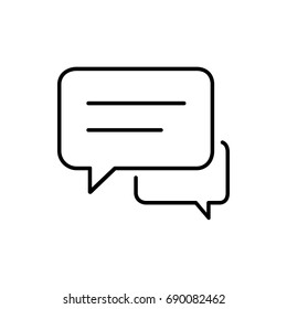 Thin line message icon. Vector illustration isolated on a white background. Simple outline pictogram of message.