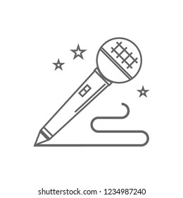 Thin line microphone icon. Creative and music.