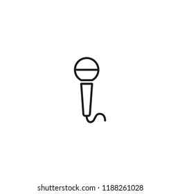 thin line microphone icon on white background