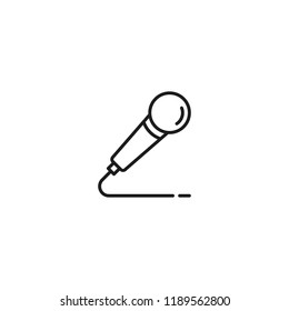 thin line microphone icon on white background