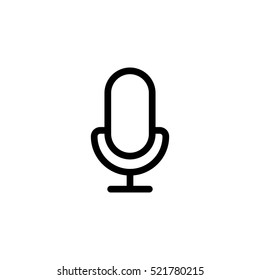 thin line microphone, mic icon on white background