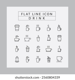 THIN LINE MINI ICONS, VECTOR DRINK