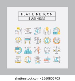 THIN LINE MINI ICONS, VECTOR BUSINESS