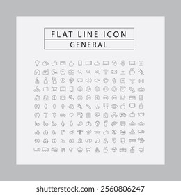 THIN LINE MINI ICONS, VECTOR GENERAL