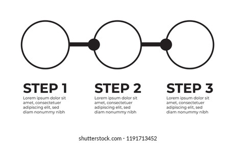 Thin line minimal Infographic design template. Used for process diagram and presentations