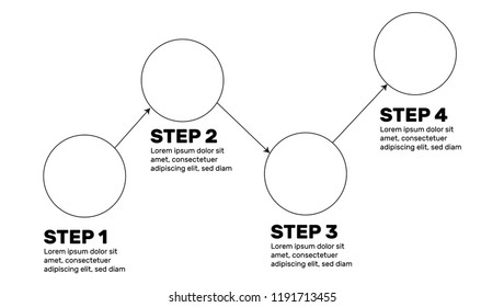 Thin line minimal Infographic design template. Used for process diagram and presentations