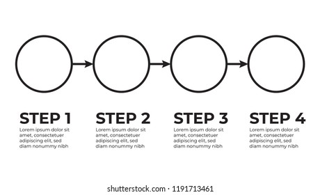 Thin line minimal Infographic design template. Used for process diagram and presentations