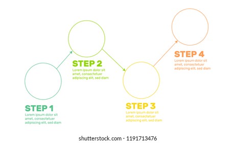 Thin line minimal Infographic design template. Used for process diagram and presentations