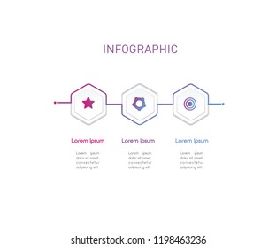 Thin line minimal Infographic design template with icons and 3 options or steps. Can be used for process diagram, presentations, workflow layout, banner, flow chart, info graph.