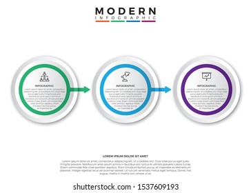 Thin line minimal Infographic design template with icons and 3 options or steps. Can be used for process diagram, presentations, workflow layout, banner, flow chart, info graph.
