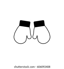 thin line mittens icon on white background