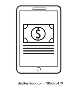 Thin Line Mobile Payment Icon Illustration design