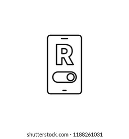 thin line Mobile Roaming Turn On illustration on white background