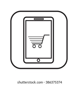 Thin Line Mobile Shopping Icon