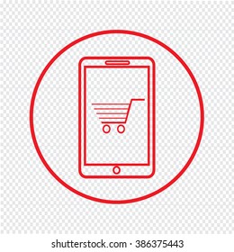 Thin Line Mobile Shopping Icon