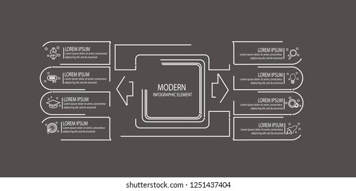 thin line Modern infographic template