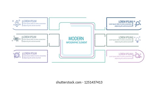 thin line Modern infographic template