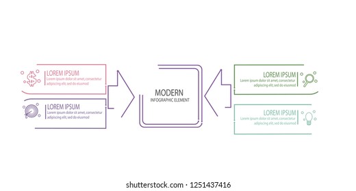 thin line Modern infographic template