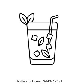 Thin Line Mojito vector icon